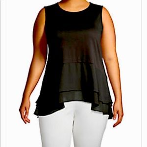 NWOT Michael Kors Double Ruffle tunic tank